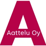 Aattelu Oy:n logossa on punainen A-kirjain sekä teksti: Kaikella rakkaudella!
